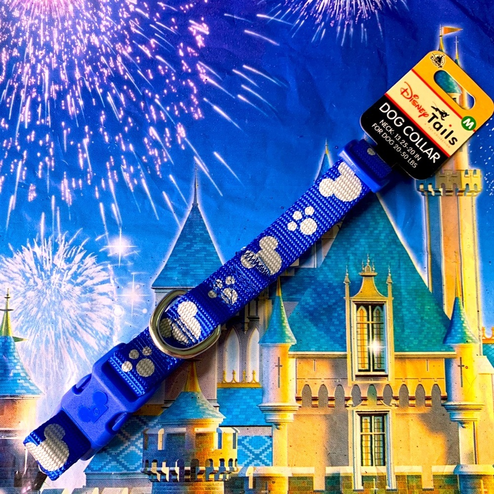Disney Tails Reflective Blue Mickey Dog Collar